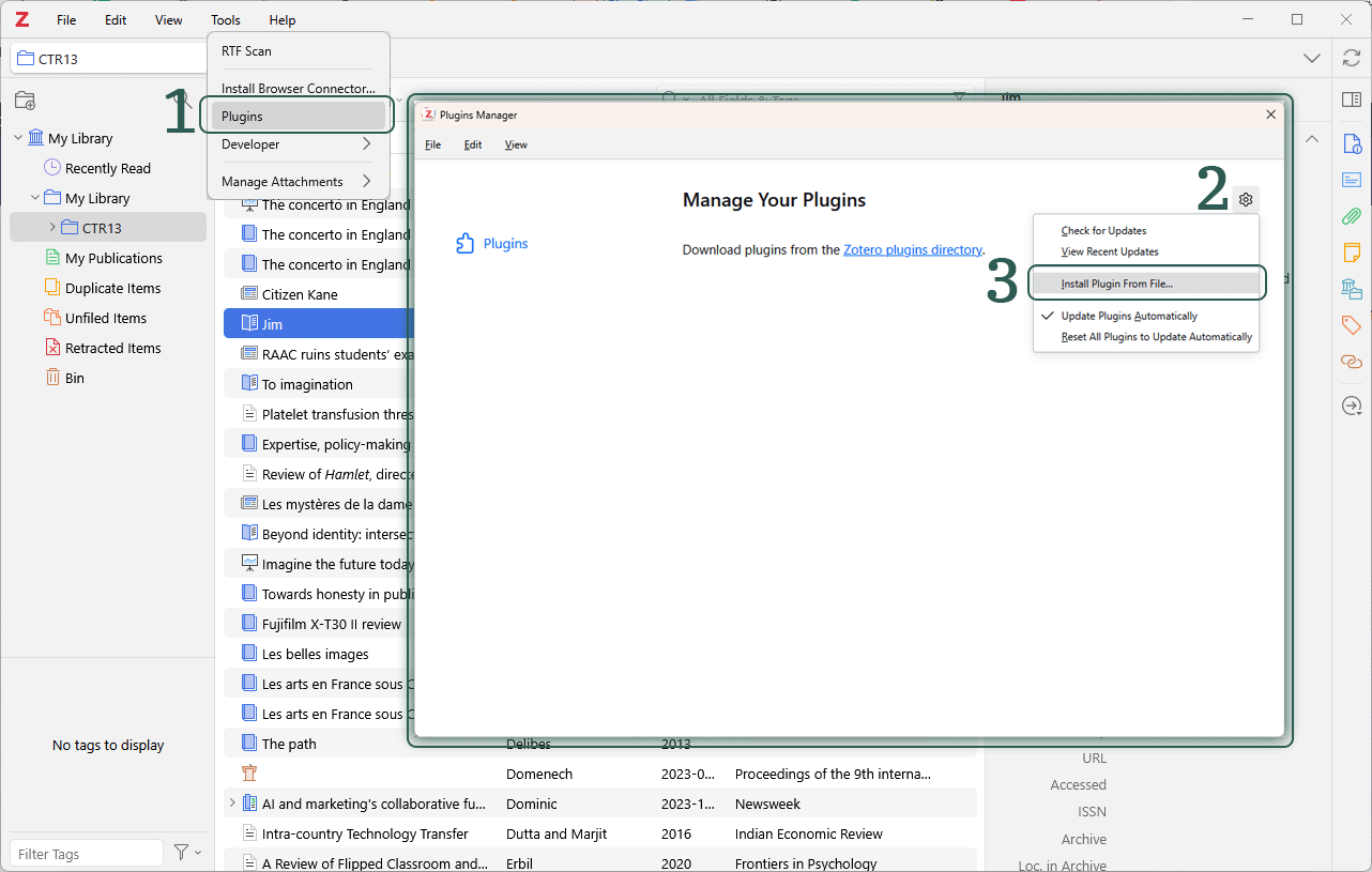 The Cite Shop - Client Sync - Install Plugin in Zotero